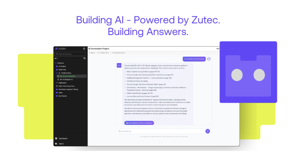 Building AI from Zutec converts stored property data into actionable, secure insight